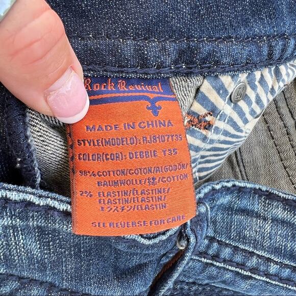 Rock Revival Debbie Straight dark wash flap pocket jeans Size 30 - Picture 6 of 6